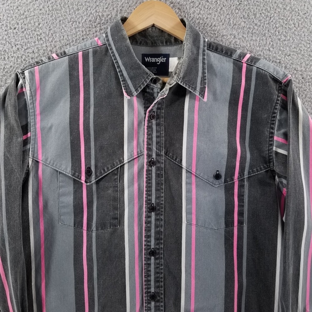 Vtg Wrangler Brushpopper Large Pink Black Striped Western Rodeo Cowboy Caped